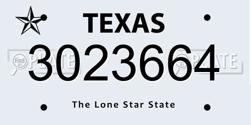 3023664 Texas License Plate