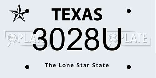 3028U Texas License Plate