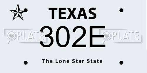 302E Texas License Plate