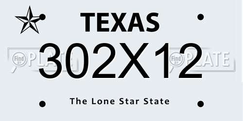 302X12 Texas License Plate