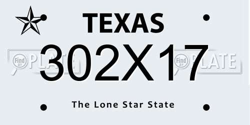 302X17 Texas License Plate