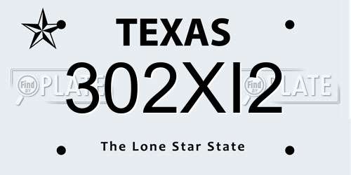 302XI2 Texas License Plate