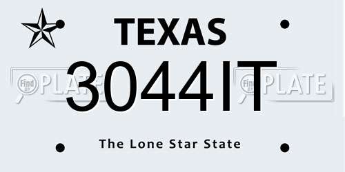 3044IT Texas License Plate