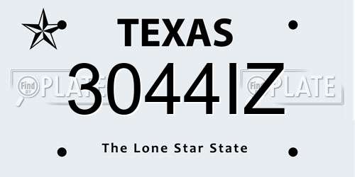 3044IZ Texas License Plate