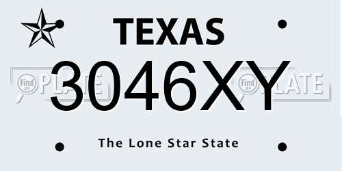 3046XY Texas License Plate