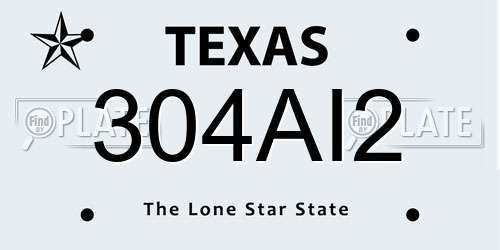 304AI2 Texas License Plate