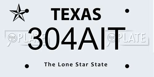 304AIT Texas License Plate