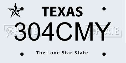 304CMY Texas License Plate