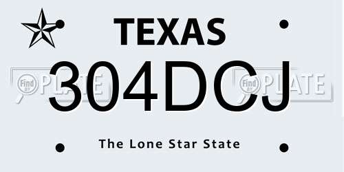 304DCJ Texas License Plate