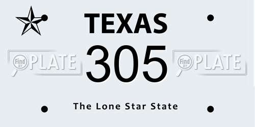 305 Texas License Plate
