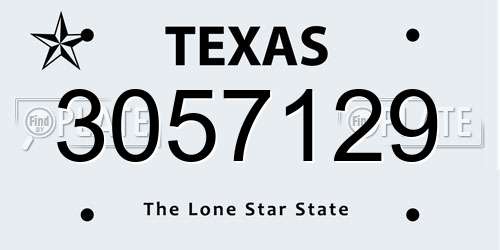 3057129 Texas License Plate