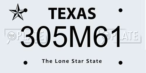 305M61 Texas License Plate