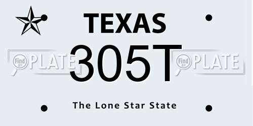 305T Texas License Plate