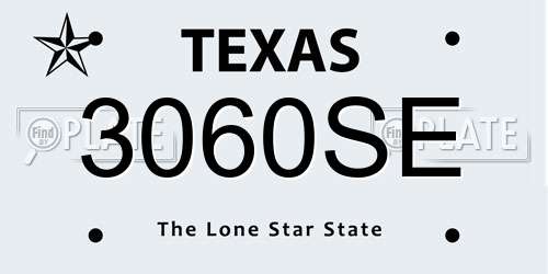 3060SE Texas License Plate