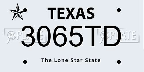 3065TD Texas License Plate