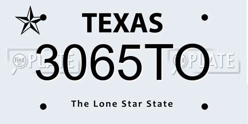 3065TO Texas License Plate