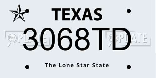 3068TD Texas License Plate