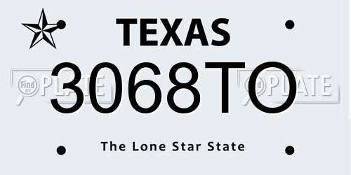 3068TO Texas License Plate