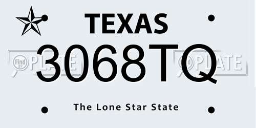3068TQ Texas License Plate