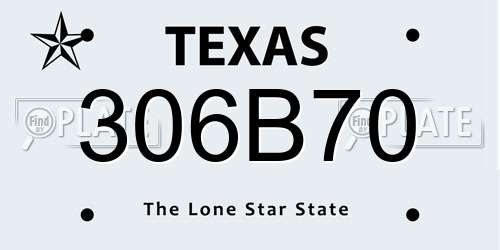 306B70 Texas License Plate