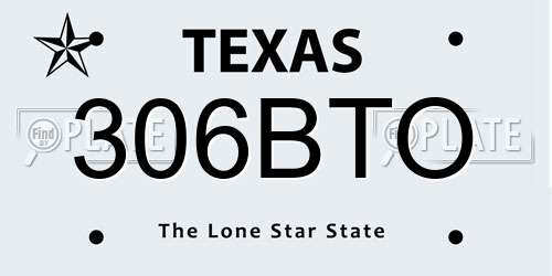 306BTO Texas License Plate