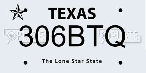 306BTQ Texas License Plate