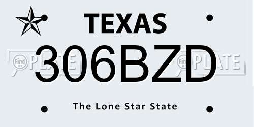 306BZD Texas License Plate