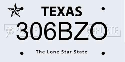 306BZO Texas License Plate