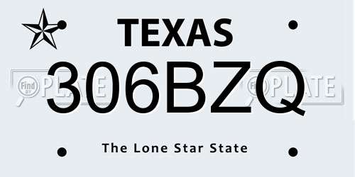 306BZQ Texas License Plate