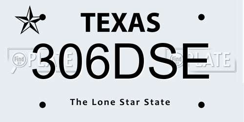 306DSE Texas License Plate