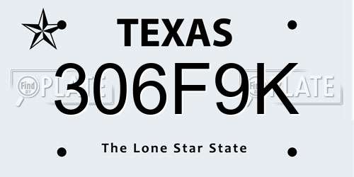 306F9K Texas License Plate