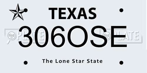 306OSE Texas License Plate