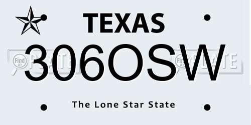 306OSW Texas License Plate