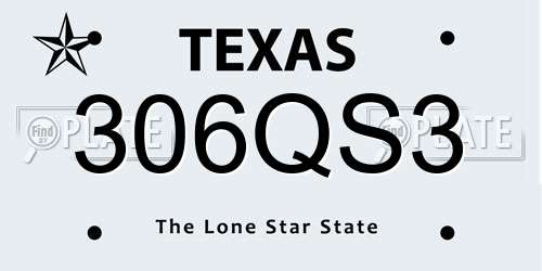 306QS3 Texas License Plate