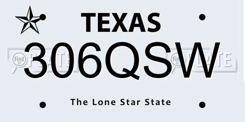 306QSW Texas License Plate