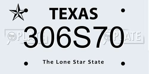 306S70 Texas License Plate