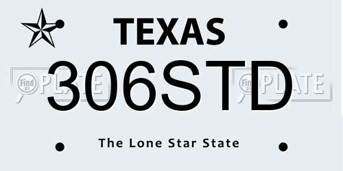 306STD Texas License Plate