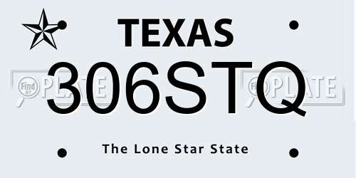 306STQ Texas License Plate