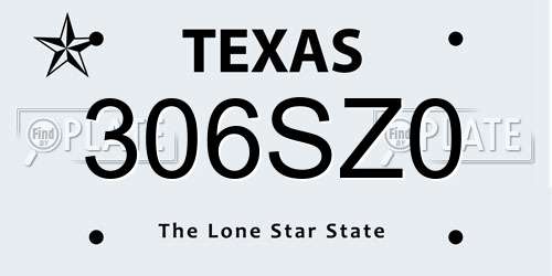 306SZ0 Texas License Plate