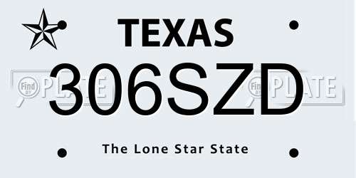 306SZD Texas License Plate
