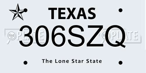 306SZQ Texas License Plate