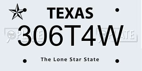 306T4W Texas License Plate