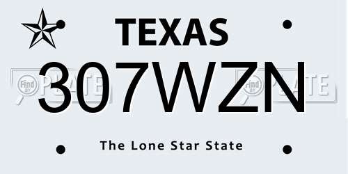 307WZN Texas License Plate