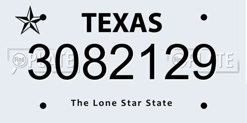 3082129 Texas License Plate