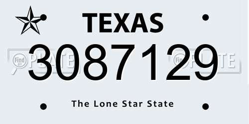 3087129 Texas License Plate
