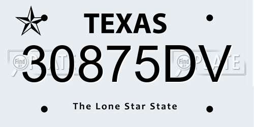 30875DV Texas License Plate