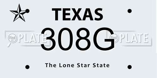 308G Texas License Plate