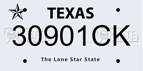 30901CK Texas License Plate