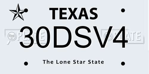30DSV4 Texas License Plate