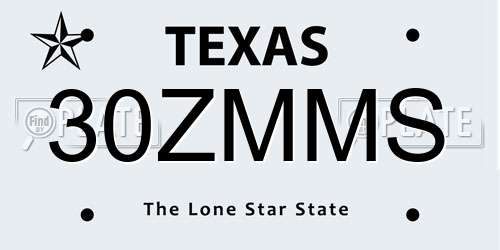 30ZMMS Texas License Plate